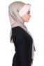 Mikaela - Hijab De Algodón Práctico Taupe & Rosa De Antaño