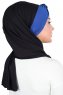 Mikaela - Hijab De Algodón Práctico Negro & Azul