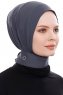 Narin - Hijab Crepe One-Piece Práctico Antracita