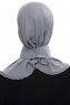 Narin - Hijab Crepe One-Piece Práctico Gris Oscuro