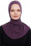 Narin - Hijab Crepe One-Piece Práctico Morado Oscuro
