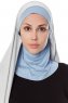 Naz - Hijab One-Piece Práctico Gris Claro & Azul Claro - Ecardin