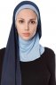 Naz - Hijab One-Piece Práctico Azul Marino & Azul Claro - Ecardin