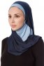 Naz - Hijab One-Piece Práctico Azul Marino & Azul Claro - Ecardin
