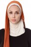 Naz - Hijab One-Piece Práctico Ladrillo & Beige Claro - Ecardin