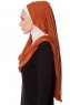 Naz - Hijab One-Piece Práctico Ladrillo & Beige Claro - Ecardin