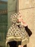 Nona - Hijab Estampado De Algodón Caqui - Mirach