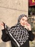Nona - Hijab Estampado De Algodón Negro - Mirach