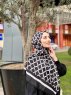 Nona - Hijab Estampado De Algodón Negro - Mirach