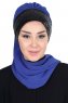 Olga - Hijab Práctico Azul & Negro