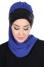 Olga - Hijab Práctico Azul & Negro