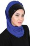 Olga - Hijab Práctico Azul & Negro