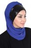 Olga - Hijab Práctico Azul & Negro