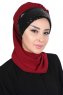 Olga - Hijab Práctico Burdeos & Negro
