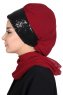 Olga - Hijab Práctico Burdeos & Negro