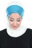 Olga - Hijab Práctico Blanquecino & Azul