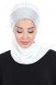 Olga - Hijab Práctico Blanquecino & Plata