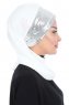 Olga - Hijab Práctico Blanquecino & Plata