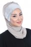Olga - Hijab Práctico Taupe & Plata