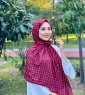 Qiana - Hijab Estampado De Algodón Burdeos