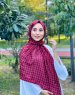 Qiana - Hijab Estampado De Algodón Burdeos