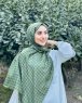Qiana - Hijab Estampado De Algodón Caqui