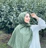 Qiana - Hijab Estampado De Algodón Caqui