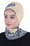 Regina - Turbante Instant Chiffon Azul Marino & Amarillo