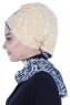 Regina - Turbante Instant Chiffon Azul Marino & Amarillo