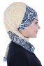 Regina - Turbante Instant Chiffon Azul Marino & Amarillo