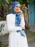 Yumna - Hijab Estampado Azul Marino
