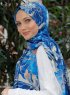 Yumna - Hijab Estampado Azul Marino