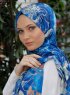 Yumna - Hijab Estampado Azul Marino