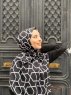 Sora - Hijab Estampado De Algodón Negro - Mirach