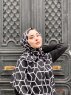 Sora - Hijab Estampado De Algodón Negro - Mirach