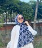 Tanaz - Hijab Estampado De Algodón Negro