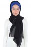 Vera - Hijab Chiffon Práctico Azul & Negro