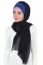 Vera - Hijab Chiffon Práctico Azul & Negro
