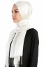 Verda Creme Satin Hijab Sjal Madame Polo 130009-2