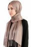 Verda Taupe Satin Hijab Sjal Madame Polo 130010-2