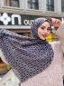 Wahida - Hijab Estampado De Algodón Negro- Mirach