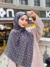 Wahida - Hijab Estampado De Algodón Negro- Mirach