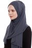 Yara - Hijab Crepe One-Piece Práctico Antracita