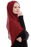 Yara - Hijab Crepe One-Piece Práctico Burdeos