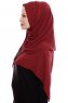 Yara - Hijab Crepe One-Piece Práctico Burdeos