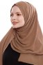 Yara - Hijab Crepe One-Piece Práctico Marrón