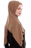 Yara - Hijab Crepe One-Piece Práctico Marrón