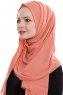 Yara - Hijab Crepe One-Piece Práctico Salmón