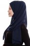 Yara - Hijab Crepe One-Piece Práctico Azul Marino