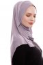 Yara - Hijab Crepe One-Piece Práctico Piedra Gris